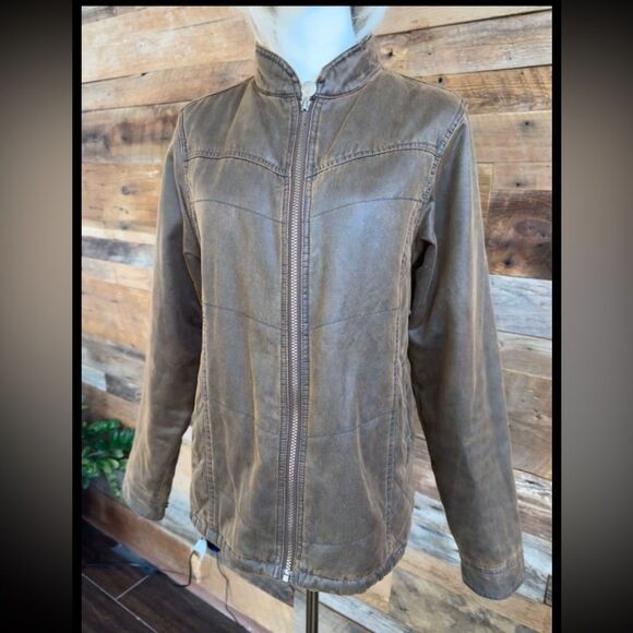 Outback Trading Company Canvas/Quilted Jacket with Floral Back Embroidery - Picture 3 of 15